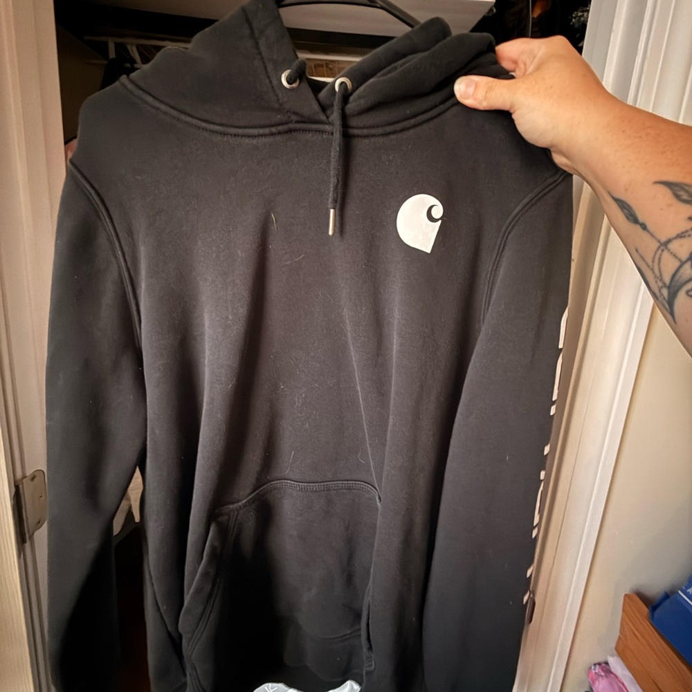 Carhartt Charcoal Hoodie with Logo